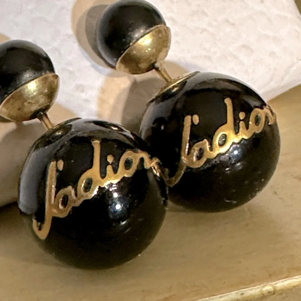 CHRISTIAN DIOR 
Metal J'Adior Mise En Dior Tribal Earrings Black - Picture 3 of 16